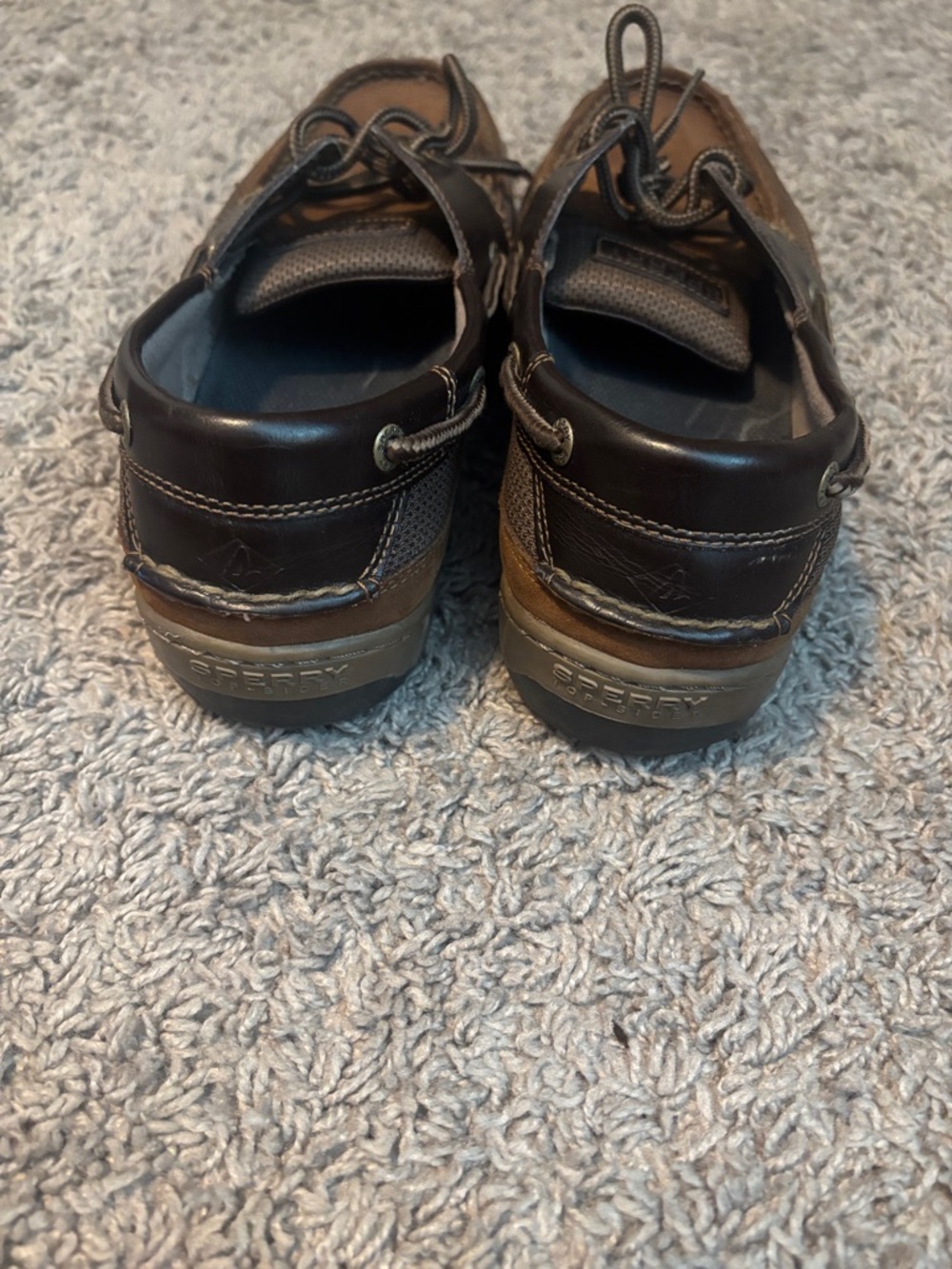 Sperry Men’s Brown and Dark Brown Boat Shoes Size 11 - Picture 2 of 7